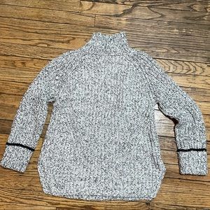 Topshop Chunky Black and White Mock Turtleneck Sweater